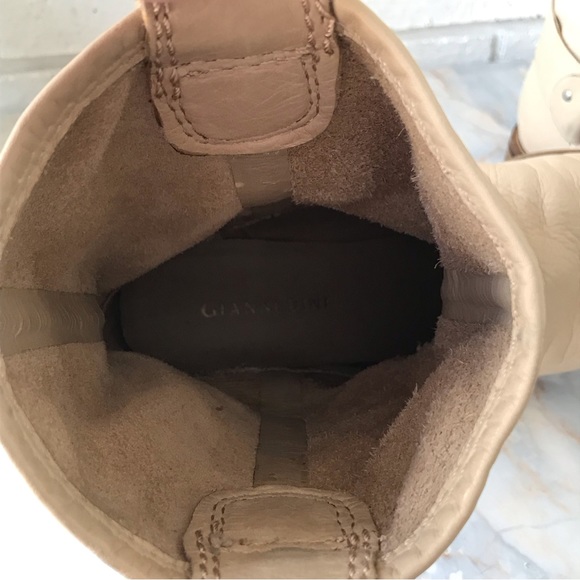 Gianni Bini Slouchy Harness Tan Leather Ankle Booties - Picture 9 of 11